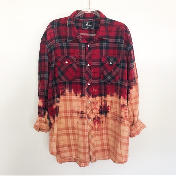 Cactus Man Shirts Recycle Oversized Plaid Reverse Tie Dye Flannel Poshmark poshmark